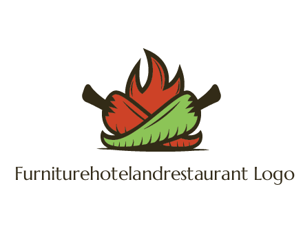 flames behind red and green chili