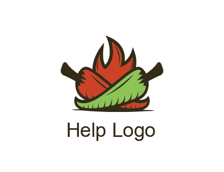 flames behind red and green chili