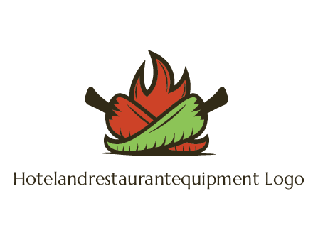 flames behind red and green chili