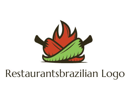 flames behind red and green chili