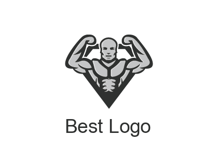 body builder flexing biceps