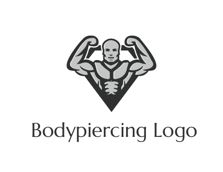 body builder flexing biceps