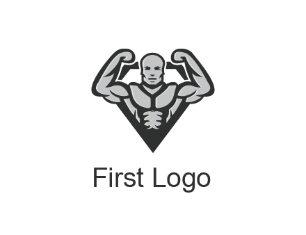body builder flexing biceps