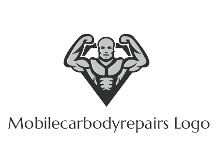 body builder flexing biceps