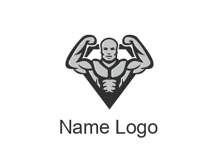 body builder flexing biceps