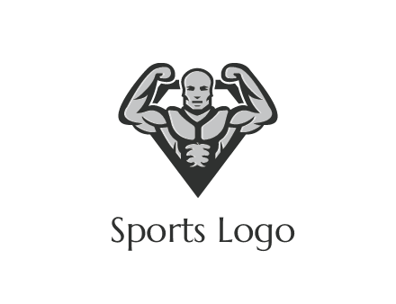 body builder flexing biceps