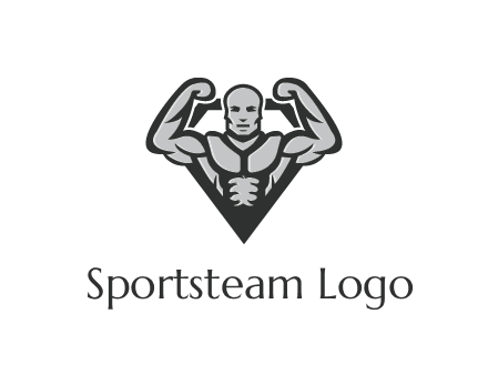 body builder flexing biceps