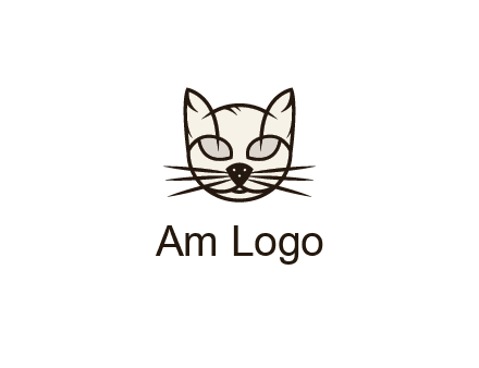 line art cat face