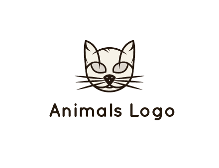 line art cat face