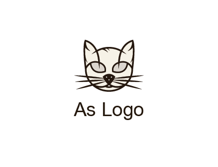line art cat face