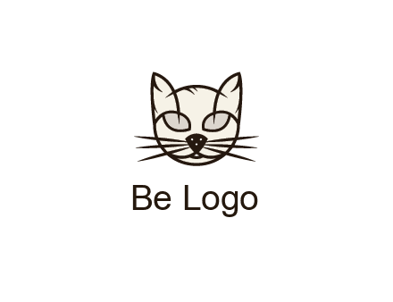line art cat face