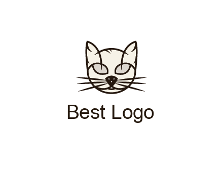 line art cat face