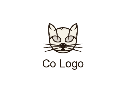 line art cat face
