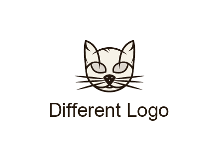 line art cat face