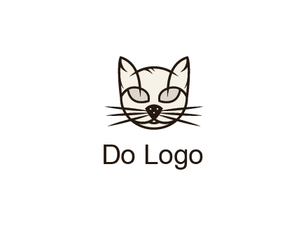 line art cat face