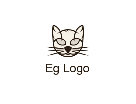 line art cat face