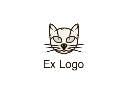 line art cat face