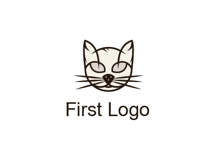 line art cat face