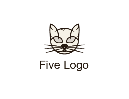 line art cat face
