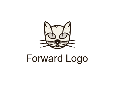 line art cat face