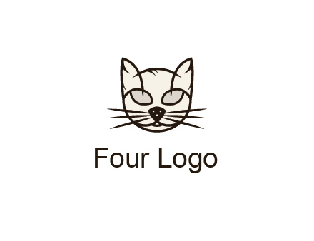 line art cat face