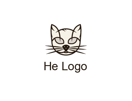 line art cat face