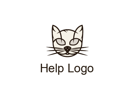 line art cat face