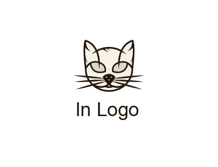 line art cat face