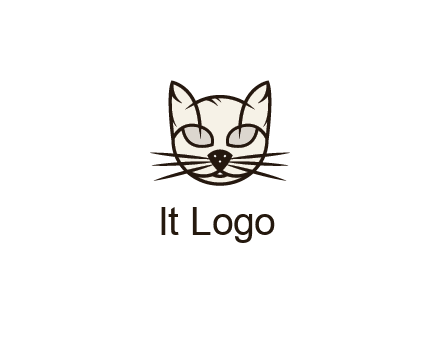 line art cat face