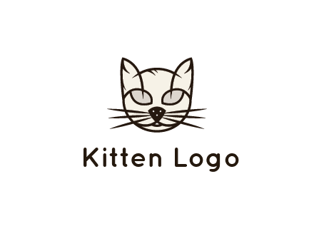 line art cat face