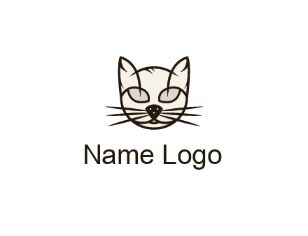 line art cat face