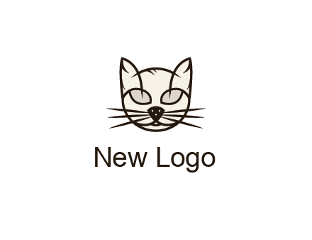 line art cat face