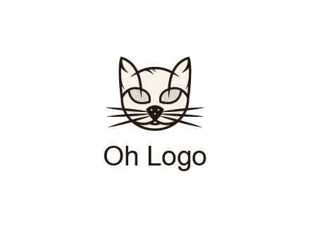 line art cat face
