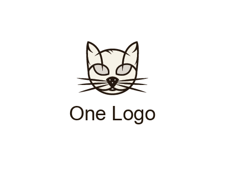line art cat face