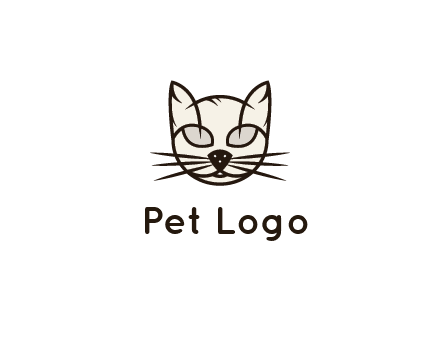 line art cat face