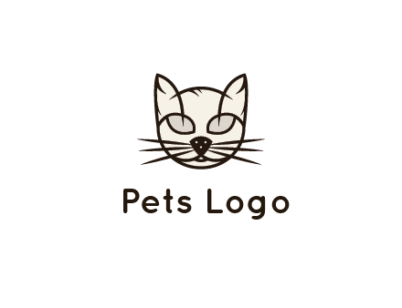 line art cat face