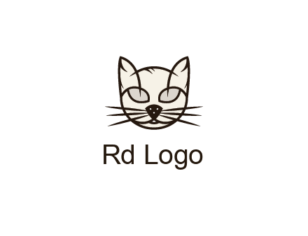 line art cat face