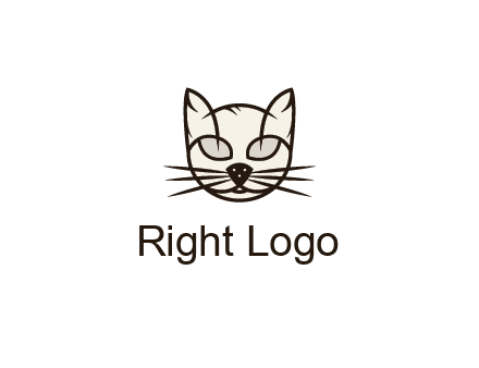 line art cat face