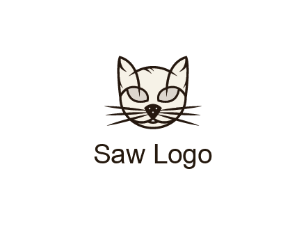 line art cat face