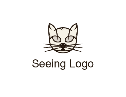 line art cat face