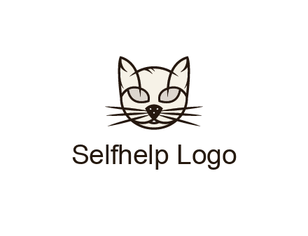 line art cat face