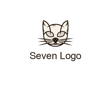 line art cat face