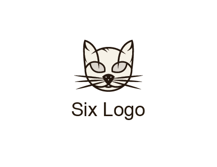 line art cat face