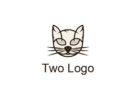 line art cat face