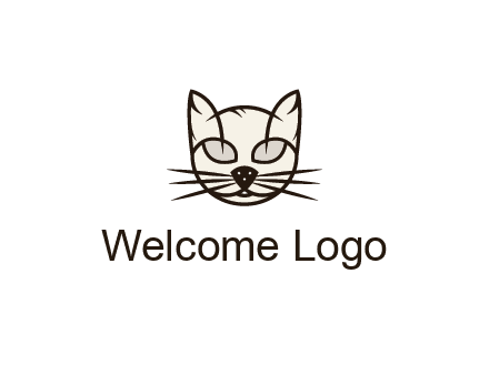 line art cat face