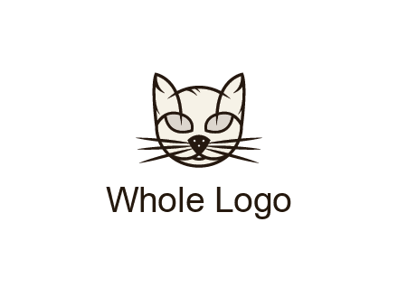line art cat face