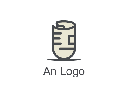 rolled up document logo