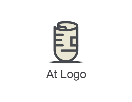 rolled up document logo