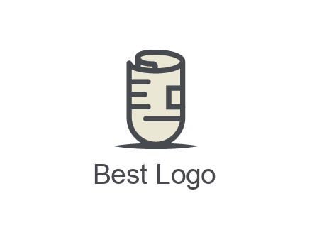 rolled up document logo
