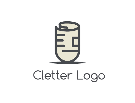 rolled up document logo